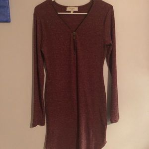 Burgundy sleeve dress